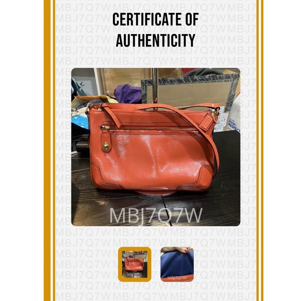 Coach Mickie Crossbody in Vermillion Leather w COA - Picture 15 of 15